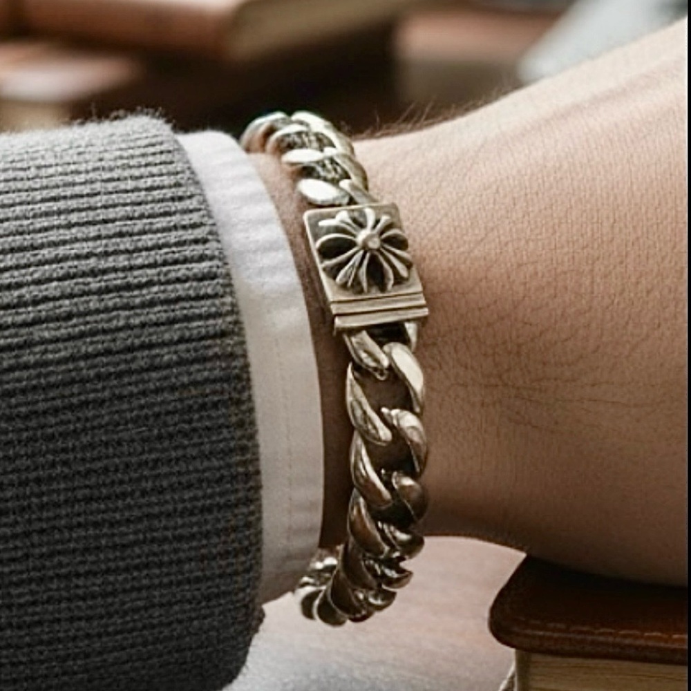 Stainless Steel Vintage Style Cross Unisex Bracelet Chain Link
